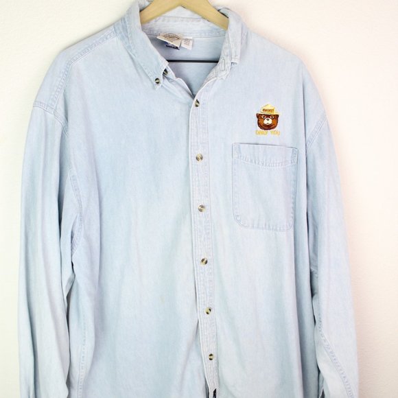 Smokey Other - VINTAGE SMOKEY THE BEAR DENIM BUTTON DOWN